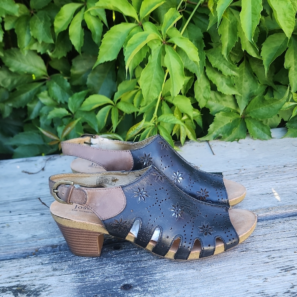 Josef Seibel Heeled Black And Brown Hands Size 38/7-7.5